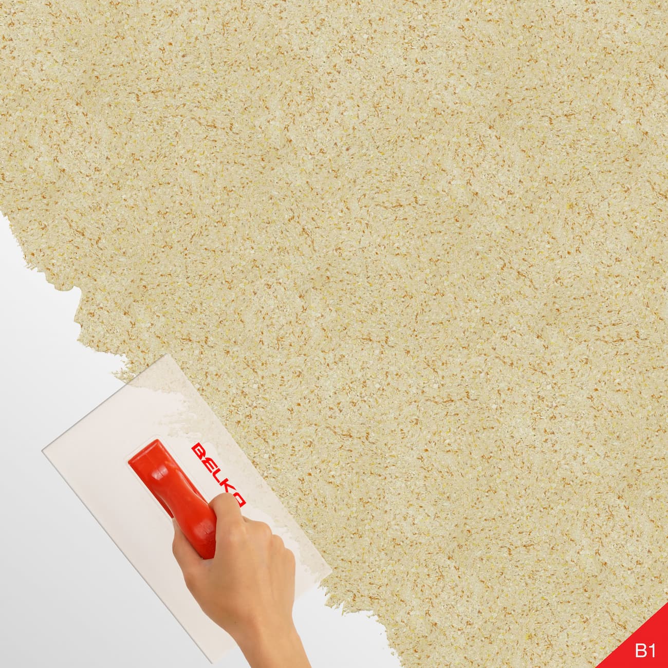 Aplicarea tapetului Belka crem elegant cu o mistrie pe perete – montaj DIY rapid.