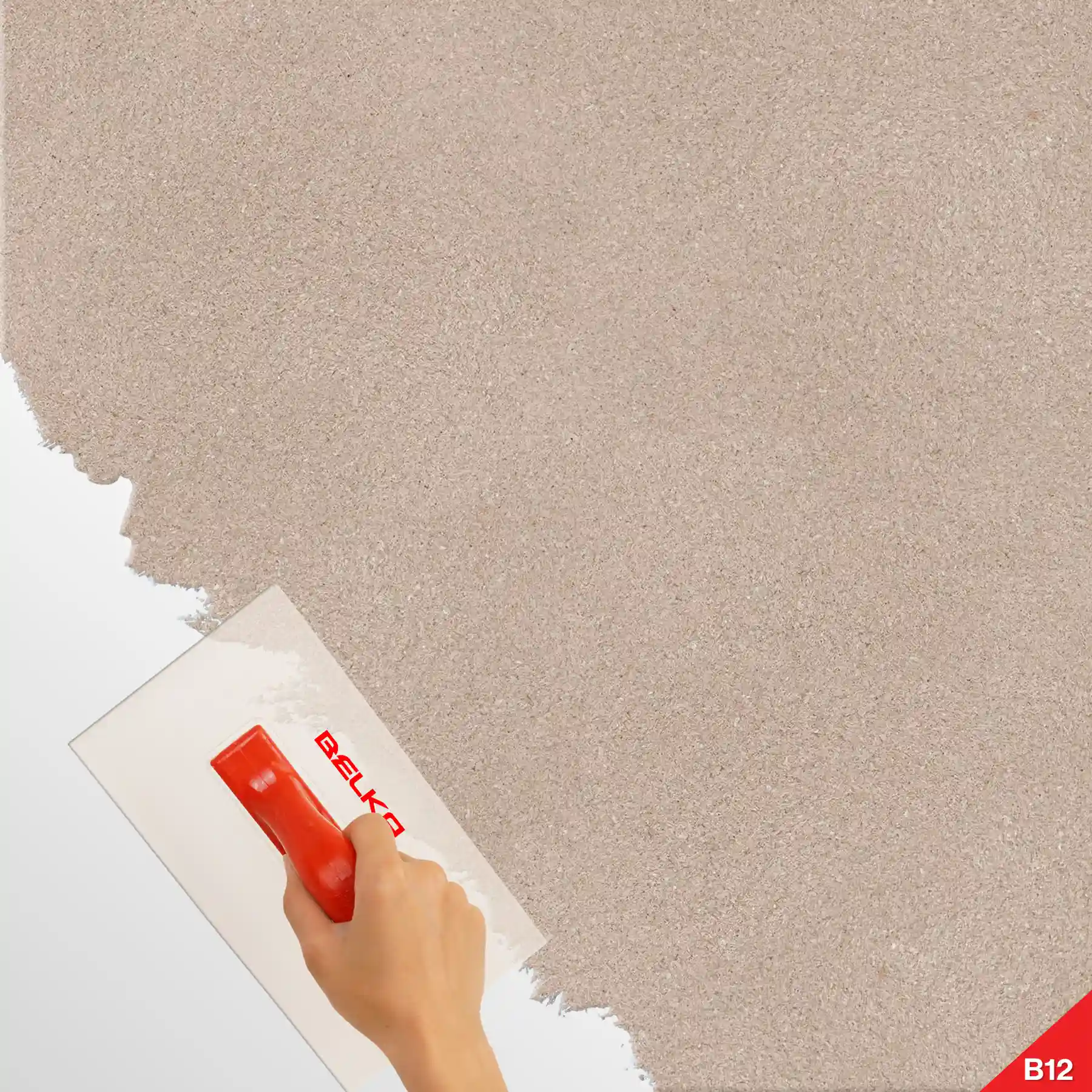 Textura de aproape a tapetului Belka autoadeziv în nuanță taupe natural