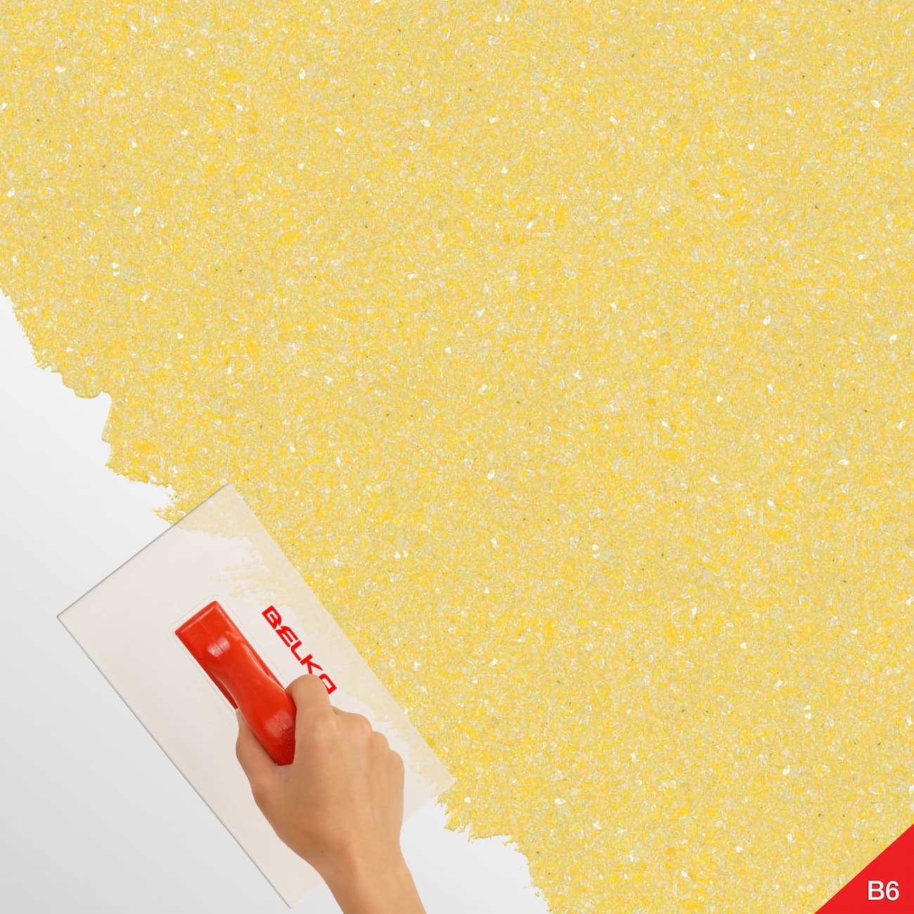 Aplicare cu gletieră a Tapetului Galben Cald pentru pereți luminoși și naturali