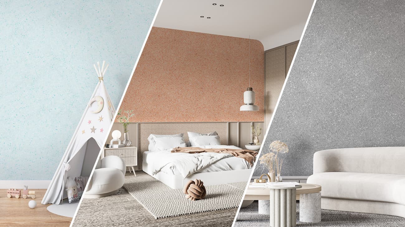 Pereți acoperiți cu Belka în cameră de joacă pentru copii, dormitor modern și living elegant