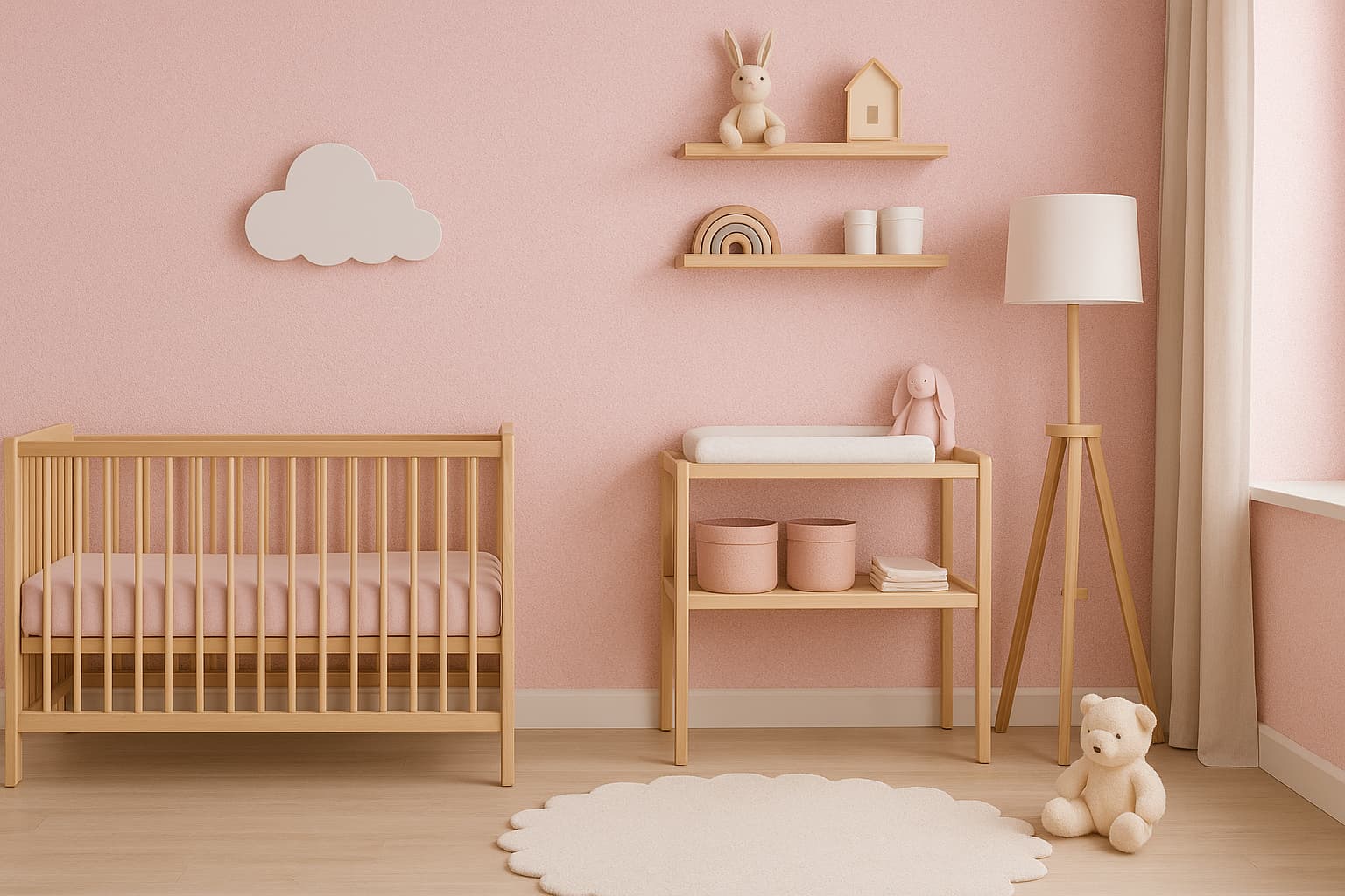 Inspiratie decor camera copii cu Belka roz pudrat – soluție naturală pentru o cameră sigură și plină de dragoste