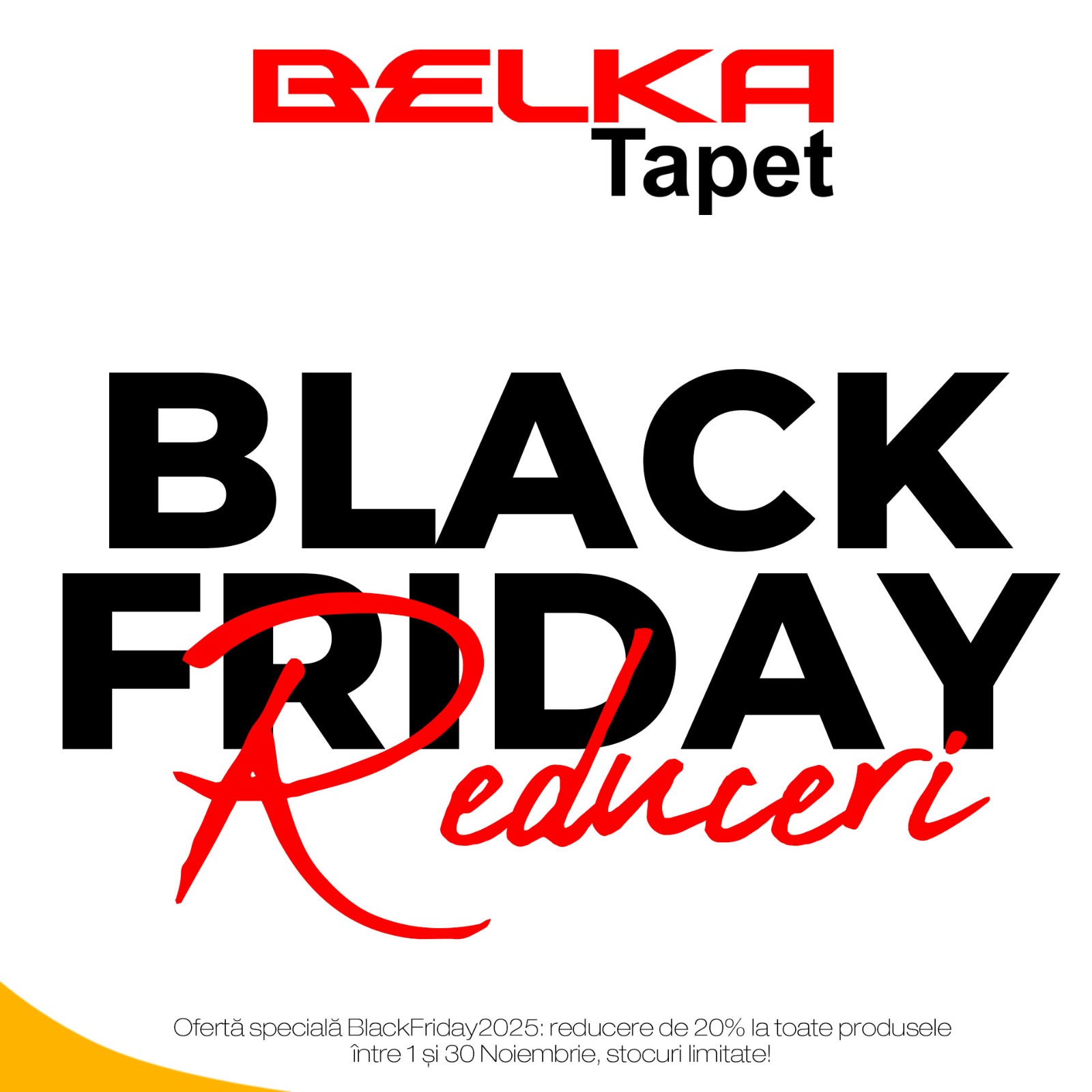 BlackFriday2025 Belka România - reducere 20% la toate produsele între 1-7 Noiembrie 2025