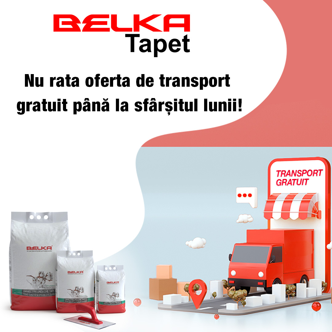 Belka Tapet – livrare gratuită pe tot parcursul lunii decembrie la toate produsele. Nu ratați această oportunitate – înfrumusețați-vă casa cu Belka Tapet!